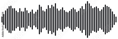 Radio Wave icon. Monochrome simple sound wave on whitet background. Vector sound wave icon. Music player sound bar. Record interface. Equalizer icon with soundwave line. vector illustration. Eps 10