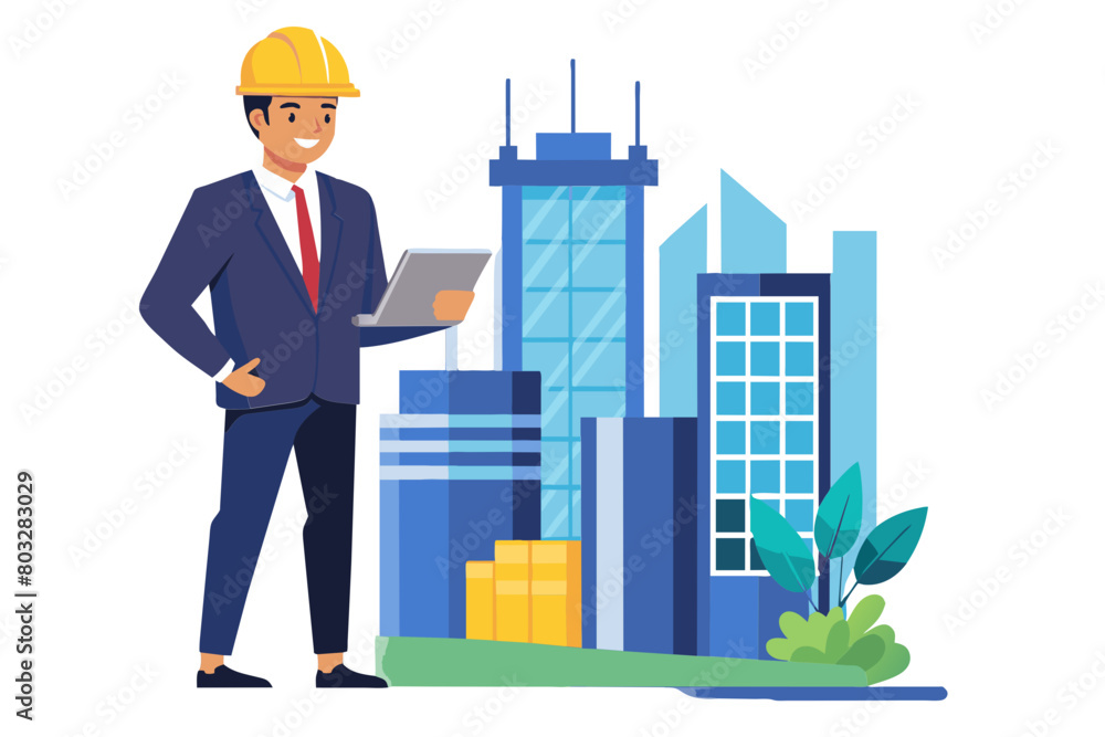 businessman construction site business architect building engineer builder tablet helmet architecture blueprint worker man contractor adult engineering industry modern flat design simple vector businessman construction site business architect building engineer builder tablet helmet architecture blueprint worker man contractor adult engineering industry modern flat design simple vector
