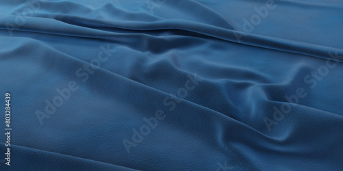 Fototapeta Naklejka Na Ścianę i Meble -  Close up view of blue fabric 3d render illustration