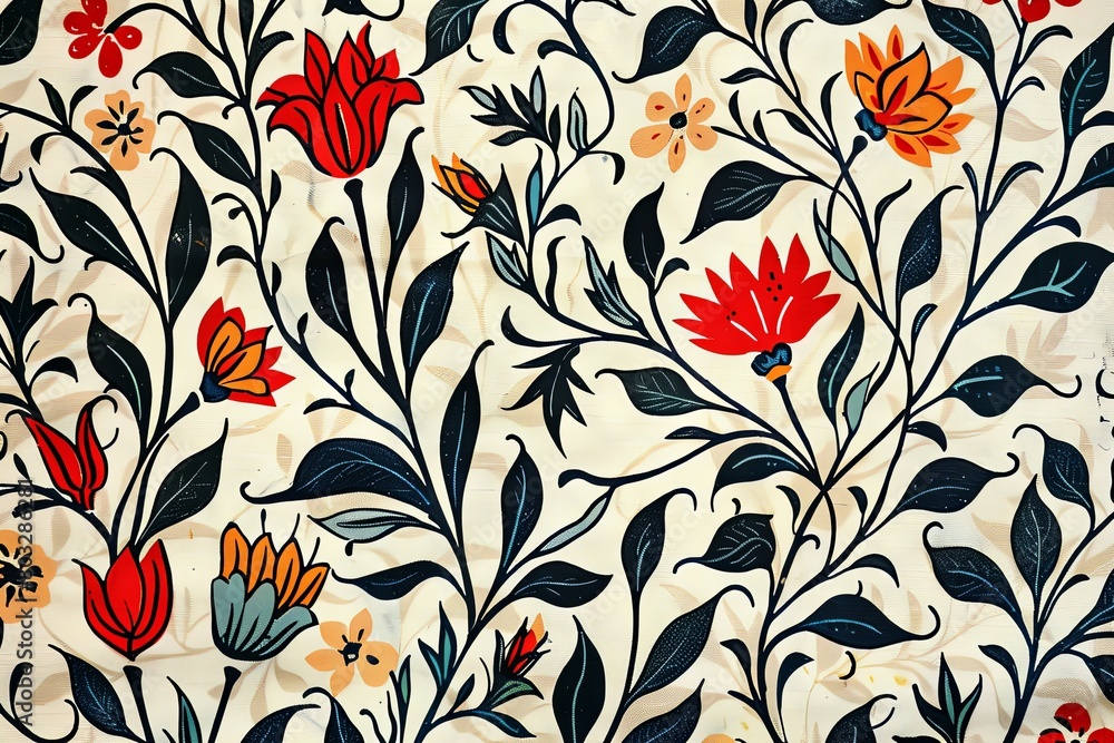 Block print pattern backgrounds wallpaper art flower