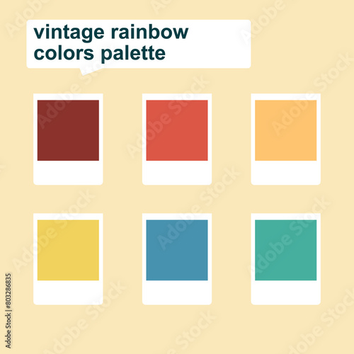 vintage rainbow colors. antique color palette combination. The combination of maroon, blue and orange colors combine into a pleasant combination