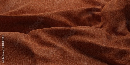 Close up of a bed with a brown blanket 3d render illustration