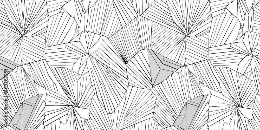 Vector seamless pattern with geometric lines, thin black line on a white background. Modern minimal wallpaper for walls in the style of a simple style. Geometric ornament of triangles.