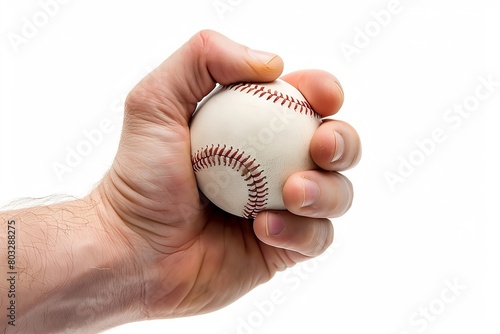 hand holding baseball