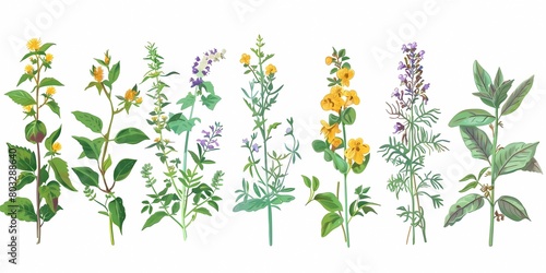 Alternative medicine with medicinal herbs background picture, 