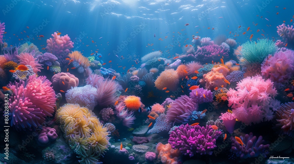 Fototapeta premium Coral Garden Paradise, generative ai