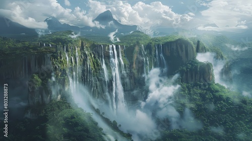 The Magnificent Angel Falls, world's highest waterfall cascading in the Venezuelan jungle, --ar 16:9 --stylize 250 Job ID: 89abe5f3-905c-4f25-b409-1919e0bfda47