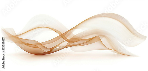 Almond beige abstract wave design, clearly isolated on a white backdrop, captured in HD.