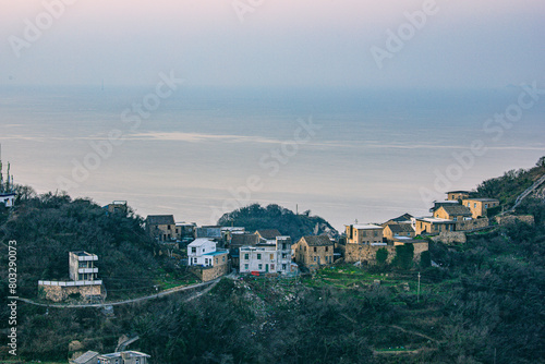 Xiaoruo Village, Wenling City, Taizhou City, Zhejiang Province - fishing village and fishing port at sunrise