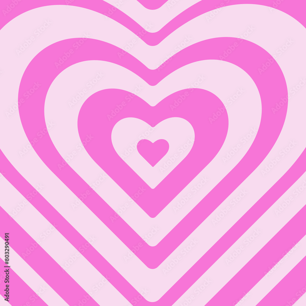 Abstract Groovy Heart Pattern Background, Pink and Light Pink