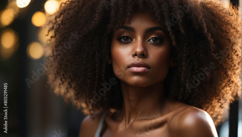 beautiful black dark skin woman © adynue