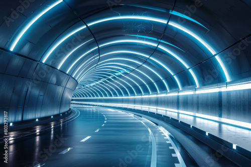 Modern highway tunnel underpass 