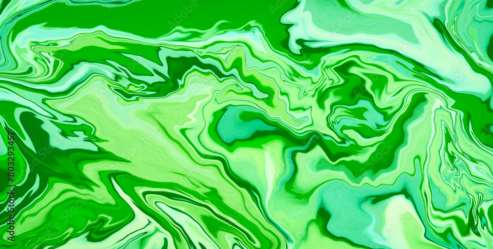 Artistic Exploration of Green Paint Strokes