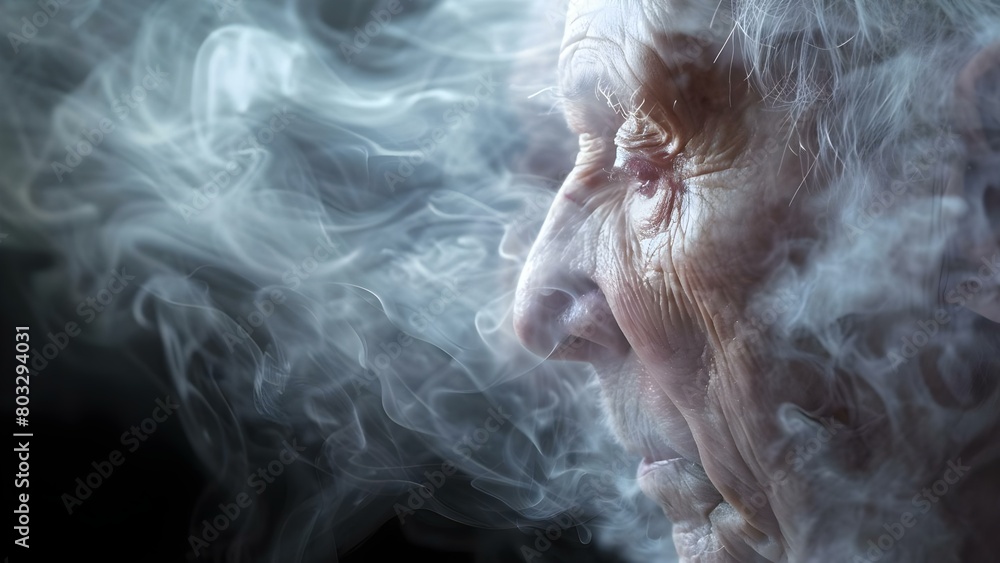 Symbolizing Alzheimer's Disease and Memory Loss: The Fading Faces of Elderly Individuals. Concept Elderly Care, Memory Loss Awareness, Alzheimer's Disease Support, Senior Health, Aging Population