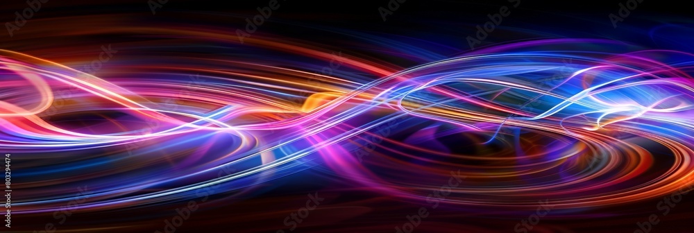 A wave of light creating a blurred effect, moving dynamically across the scene