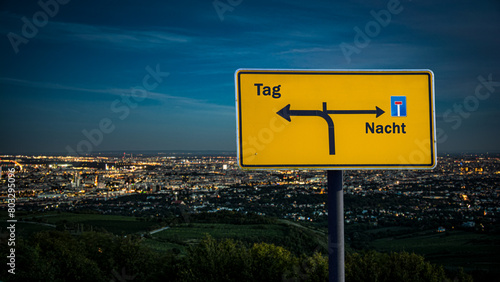 Signposts the direct way to day versus night