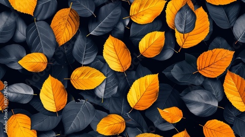 A small leaf in dark charcoal and bright yellow colors against a minimal background with negative space.