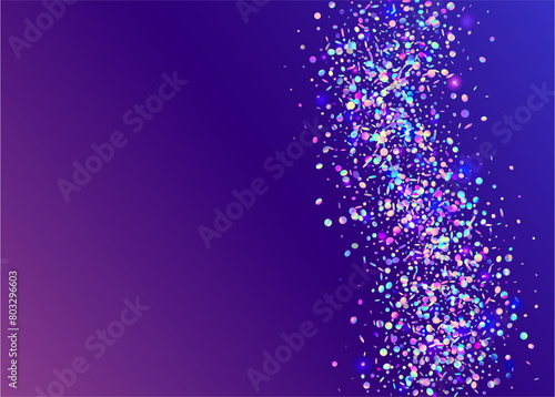 Hologram Background. 3d Surprise Backdrop. Carnival Effect. Purple Laser Tinsel. Light Concept. Cristal Dust. Neon Paper. Digital Banner. Blue Hologram Background