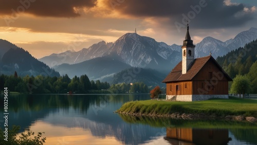 lake bled country photo