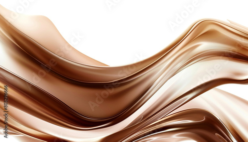 Burnished bronze abstract wave background, clearly set against a white backdrop, in HD.