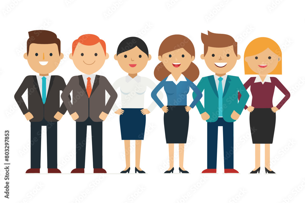Group of business people standing together. Vector illustration in flat style. Group of business people standing together. Vector illustration in flat style.