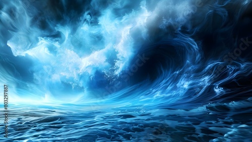 Whirlpool forming in digital ocean. Concept Digital Ocean, Whirlpool Formation, Tech Innovation, Data Visualization