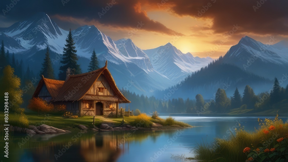 Fototapeta premium lake in the mountains