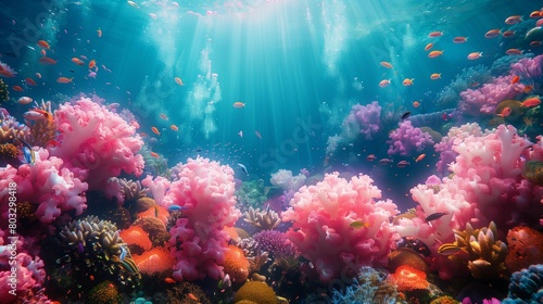Oceanic Floral Wonderland, generative ai © Matus