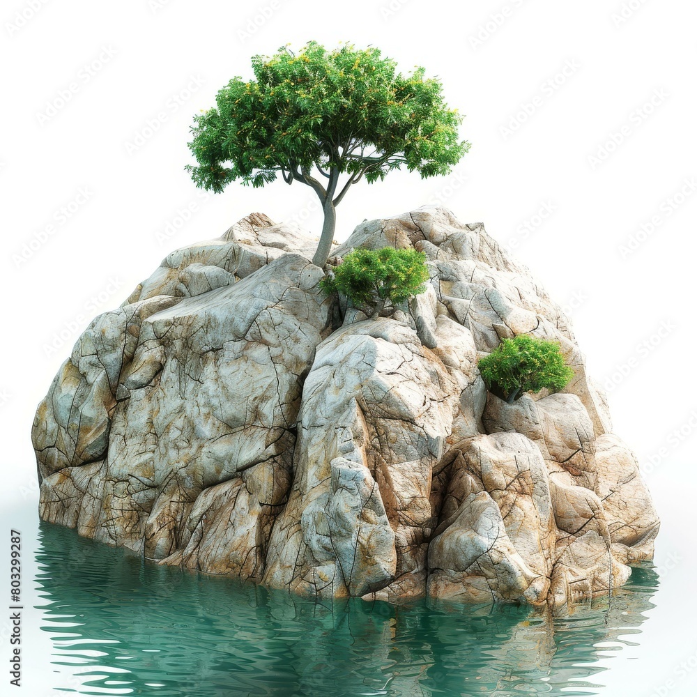 a small rocky island with a tree a small rocky island with a tree