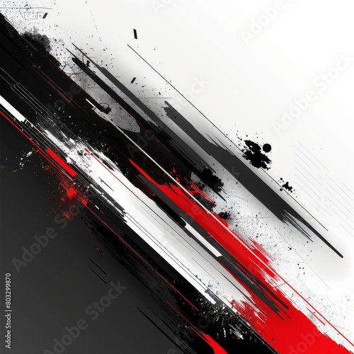 Black red and white abstract painting photo