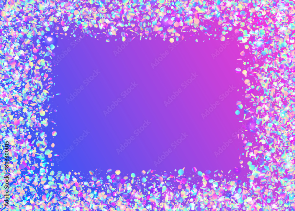 Hologram Paper. Rainbow Burst. Blue Laser Effect. Light Concept. Falling Banner. 3d Colourful Backdrop. Cristal Ribbon. Iridescent Sparkle. Pink Hologram Paper