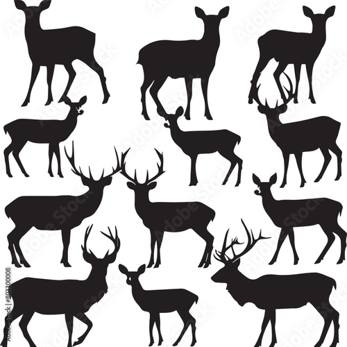 deer silhouettes set