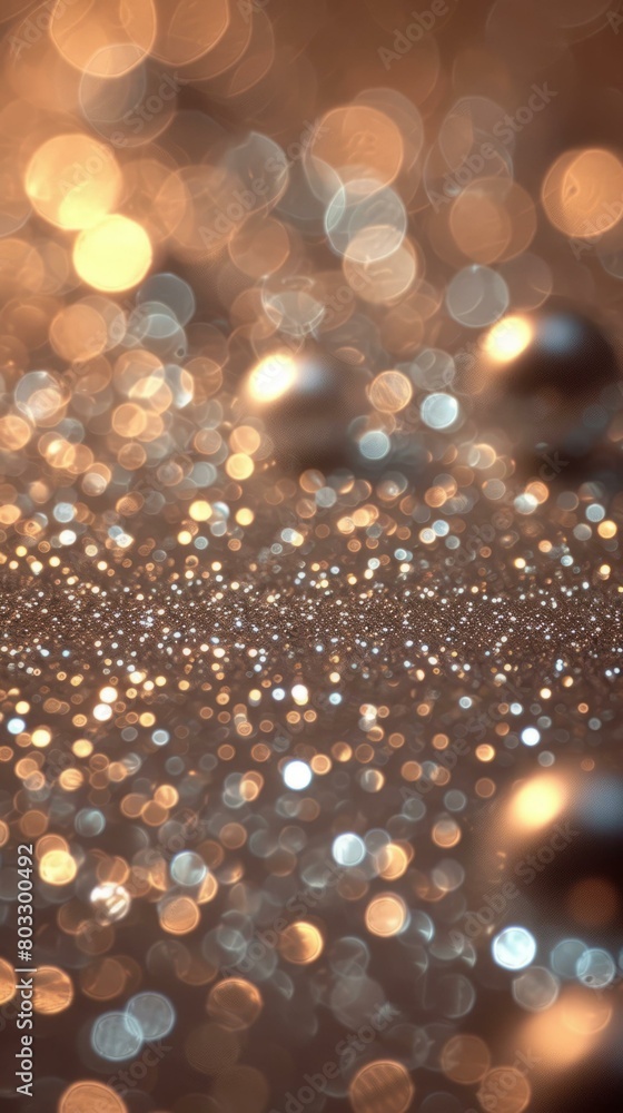 Golden and silver glitter shiny bubbles background