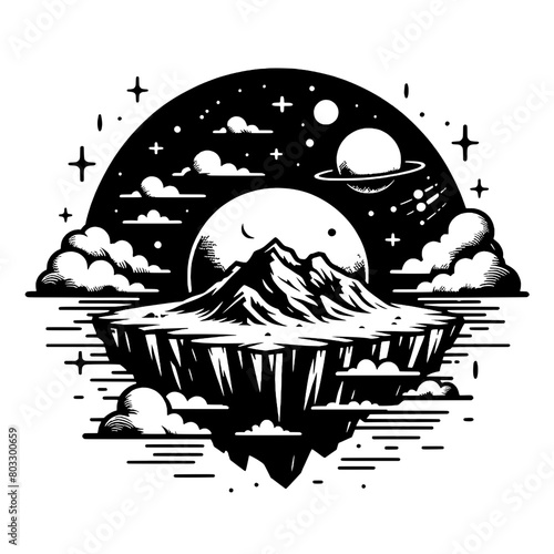 Planet svg, Floating Planet svg, Floating Island svg, Sky Island svg, Planet in the sky svg