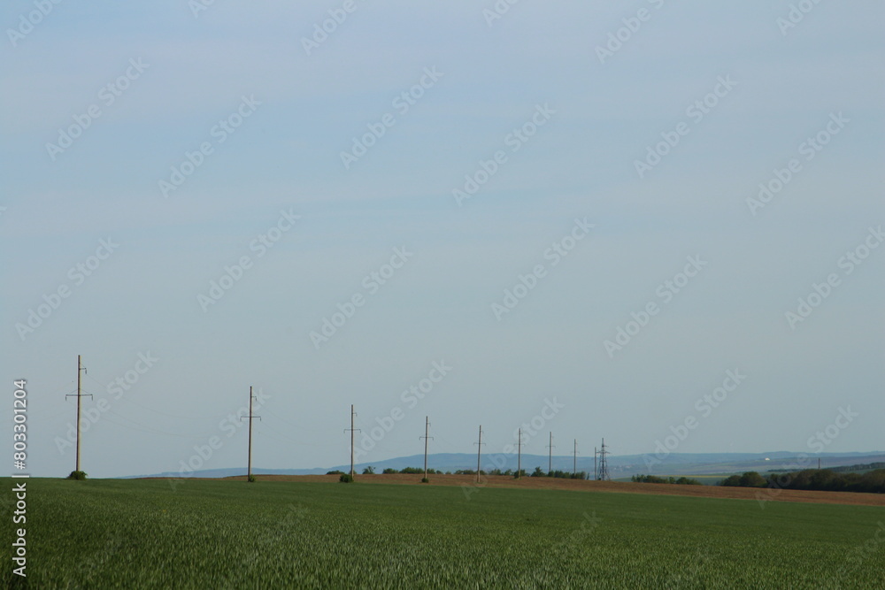 A field with power lines A field with power lines