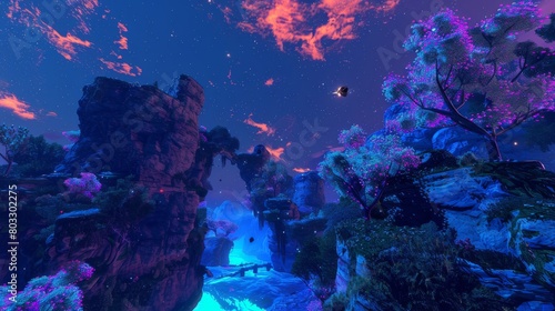 Mystical floating islands amidst clouds in a dreamlike fantasy landscape