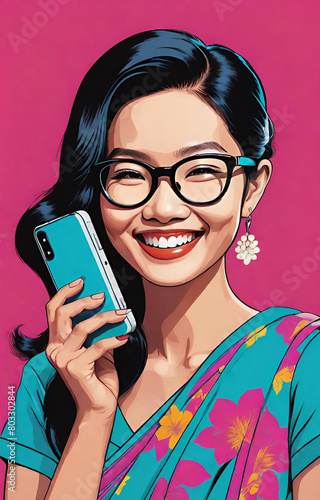 woman with a mobile phone