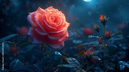 Enchanted Night Blooms  generative ai