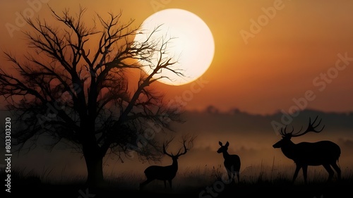 silhouette of a deer