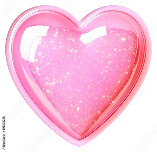 PNG Pink heart glitter shape white background.