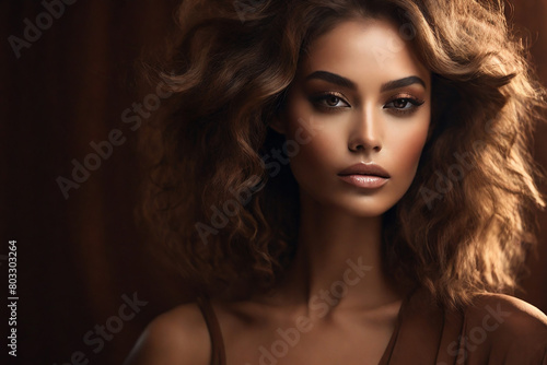 Wallpaper Mural Portrait of a sensual woman with dark hair in an elegant dress Torontodigital.ca