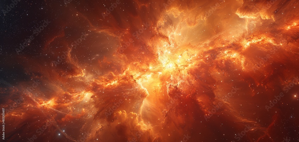 Beautiful orange space background. Sci-fi cosmic wallpaper. Beautiful orange space background. Sci-fi cosmic wallpaper.