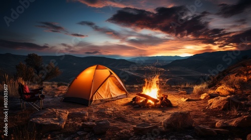 Camping under the stars in the wilderness