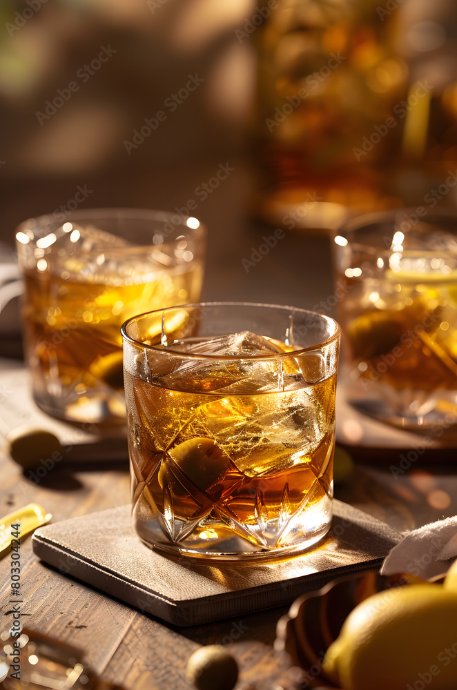 elegant and sophisticated old fashioned cocktail drinks with garnish on the rocks elegant and sophisticated old fashioned cocktail drinks with garnish on the rocks