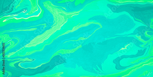 Vivid Green Artistic Expression with Abstract Patterns