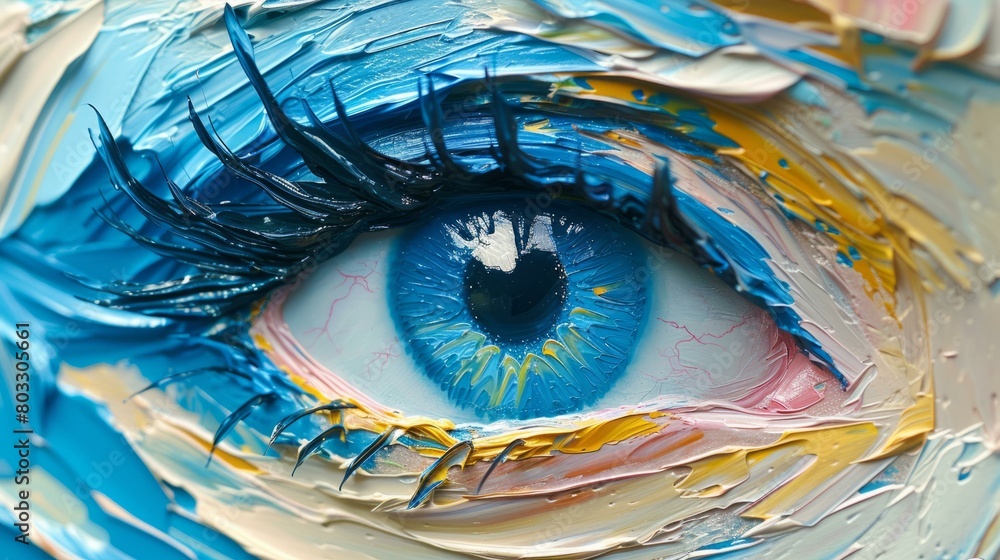 Blue Eye Painted in Oil