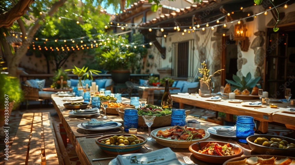 Mediterranean Alfresco Dining Experience, generative ai