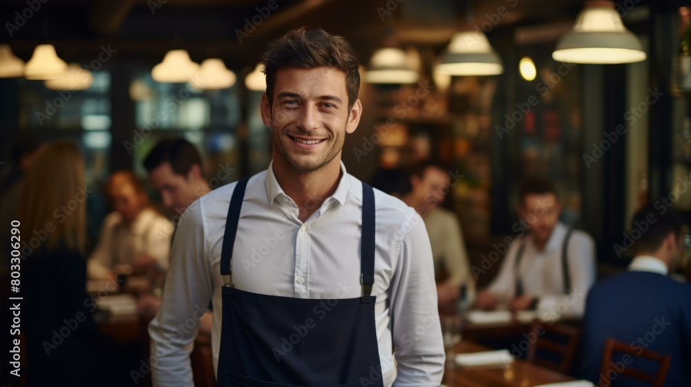 Portrait of a waiter in a restaurant Portrait of a waiter in a restaurant