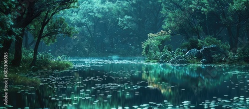 A lake located deep within a forest