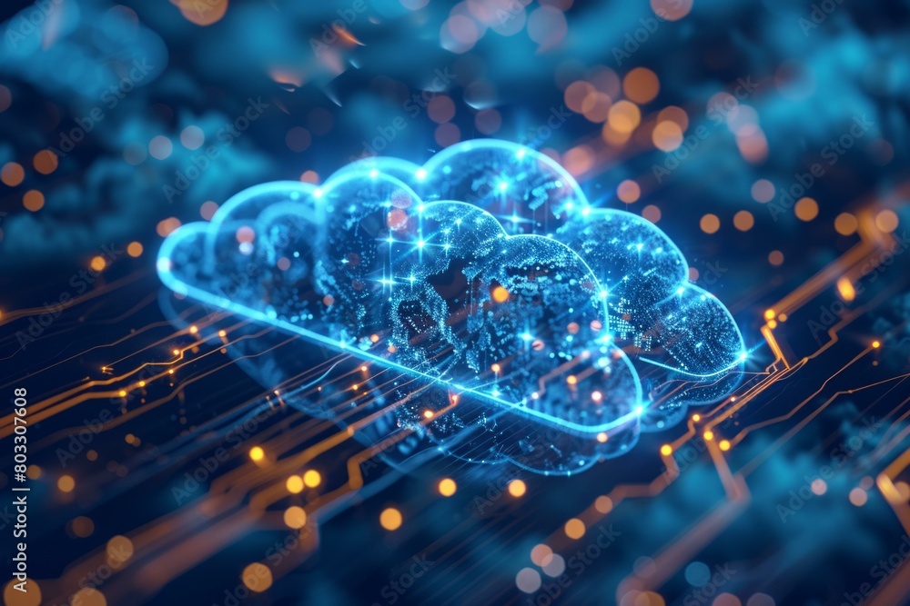 Blue cloud computing illustration Blue cloud computing illustration